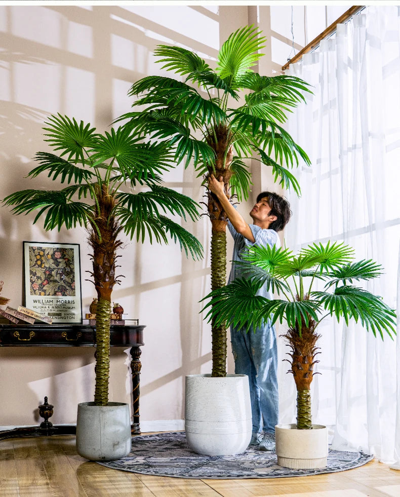 Large Simulation Palm Tree Loose Tail Sunflower Tropical Green Plant False Tree Indoor and Outdoor Decoration Landscape
