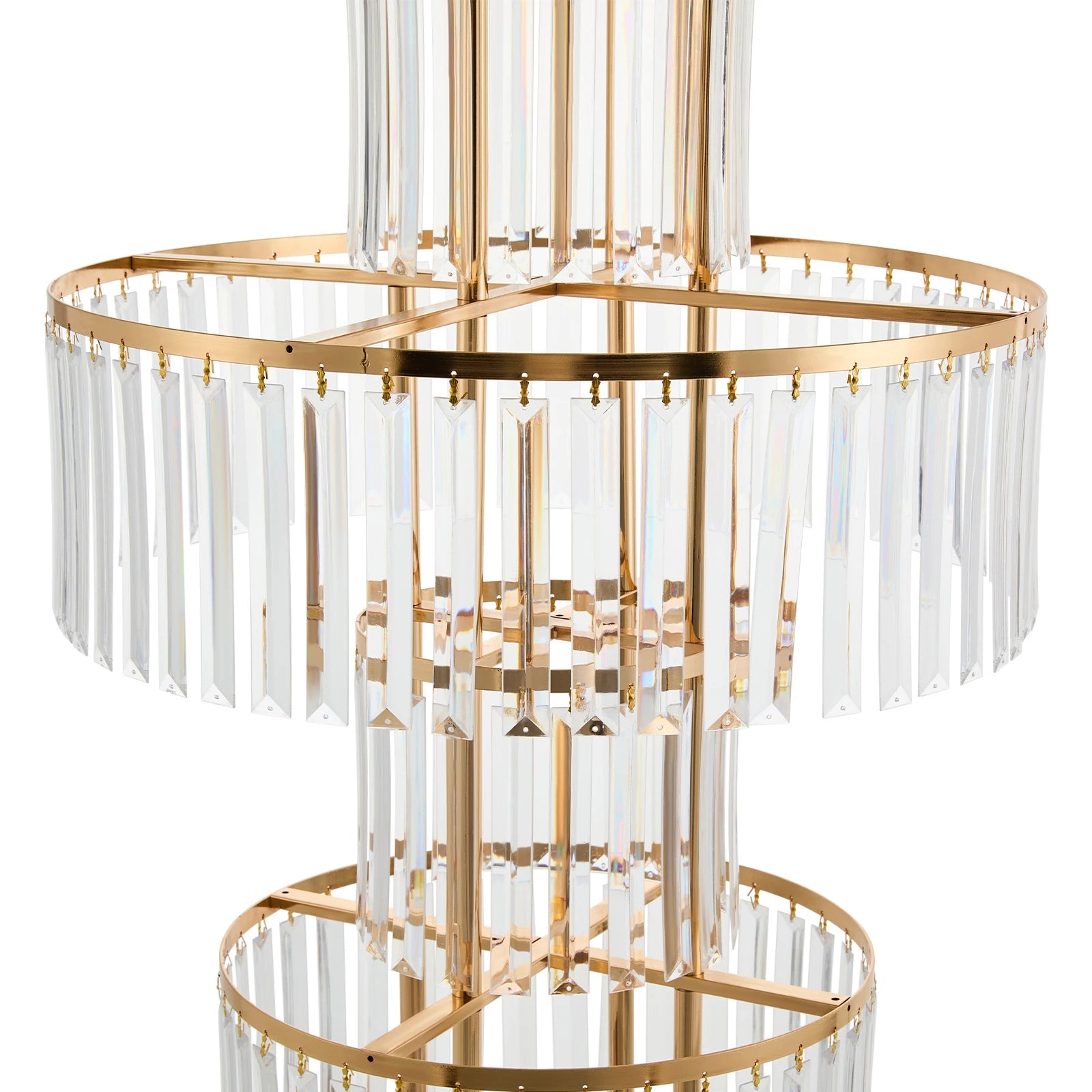 2PCS 5-tier Crystal Flower Stand Wedding Centerpieces Crystal Vases Premium Display Shelf for Party Table Decor Gold/Silver