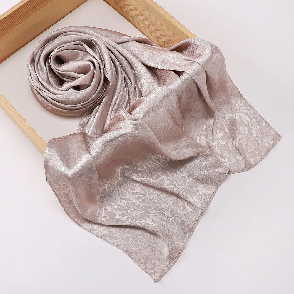 Premium Glimmer Satin Silk Crepe Crinkle Shawl Glitter Breathable Light Weight Muslim Women Scarf Hijab Long Shawl