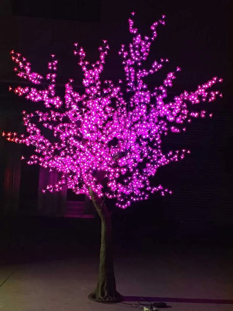 Natural Tree Trunk LED Artificial Cherry Blossom Tree Light – Outdoor & Indoor Decorative Lighting