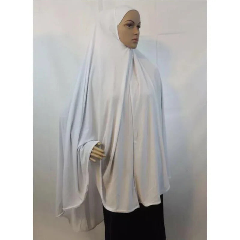 Women's Elegant Khimar Modest Muslim Islamic Ramadan Soft Lightweight Jersey Hijab Long Scarf Amira Prayer Abaya Jilbab