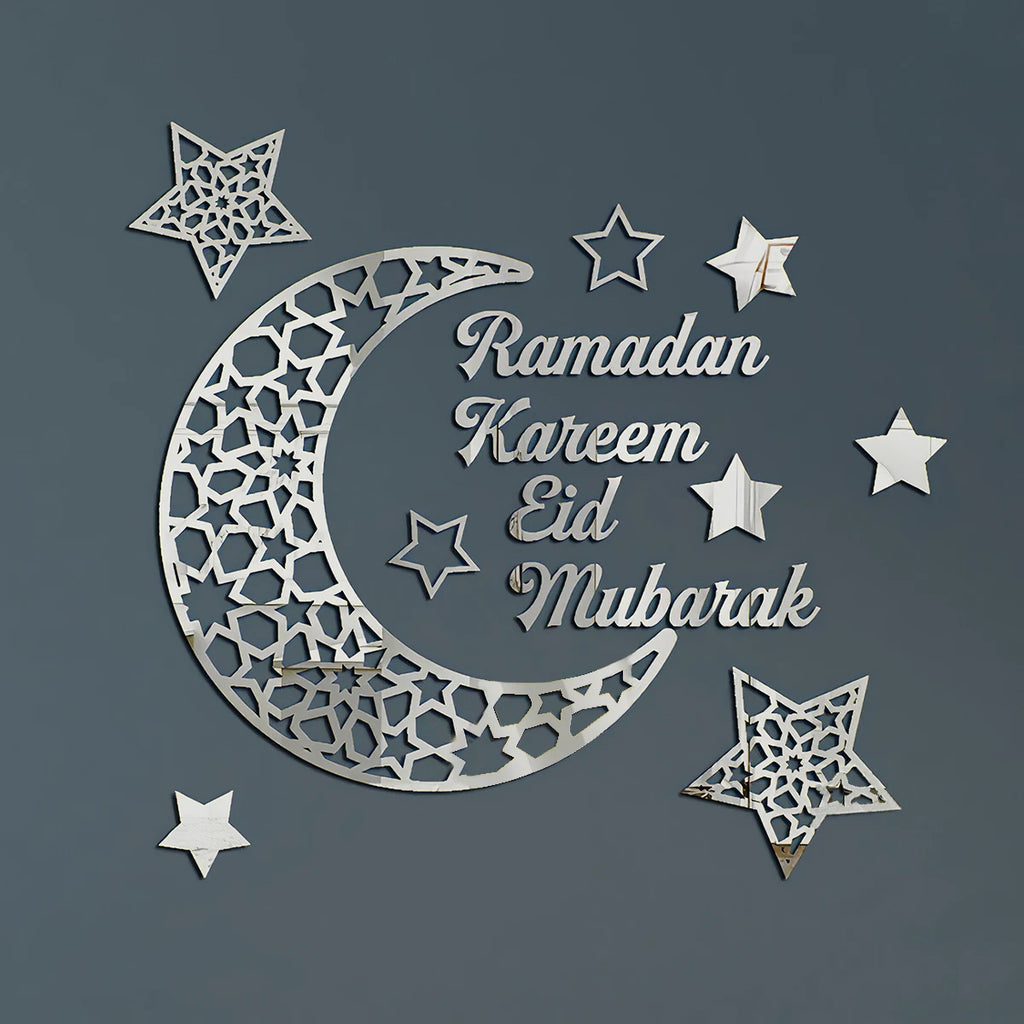 1Set,Ramadan (رمضان) creative Ramadan decorations, freely combinable wall stickers, suitable for Ramadan festival decorations