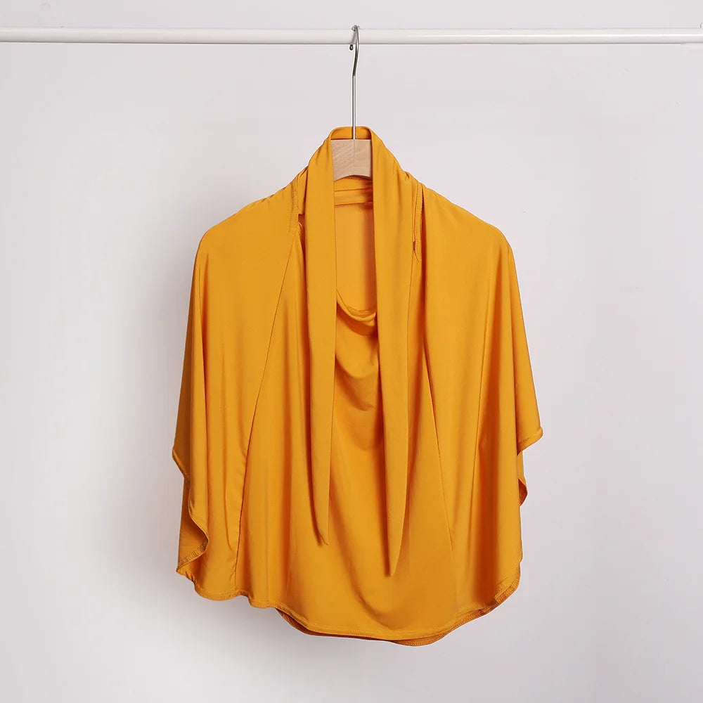 Ramadan Spring Summer Breathable Ironless Hijabs Long Instant Hijab Woman Ready To Wear With Face Masks Ready to Wear Hijabs