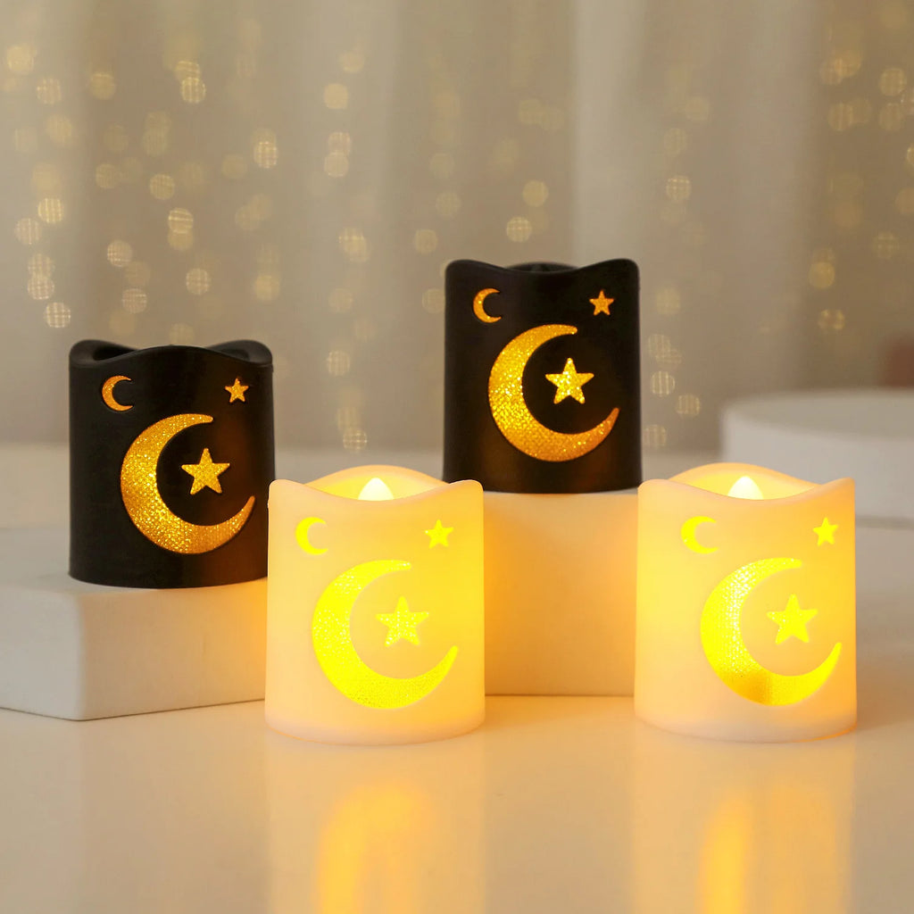 LED Eid Mubarak Lamp,Eid Decorations for Home,Islamic Ramadan Lantern,Candle Lamp Table Centerpiece,Decorative Lanterns as Gifts