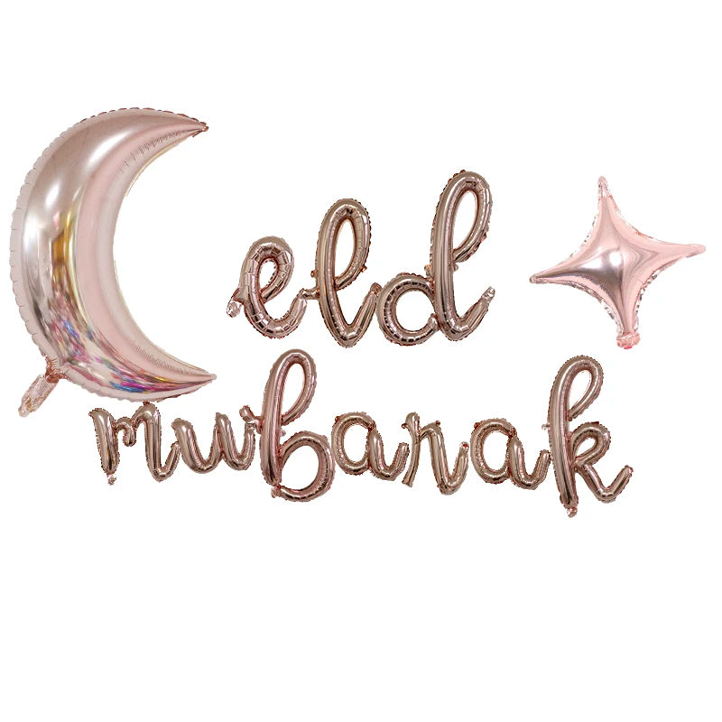 1set Moon Star Balloon Set for Muslim EID Mubarak Festival Home DIY Decoration Ramadan Kareem Kids Birthday Party Ballon Globos