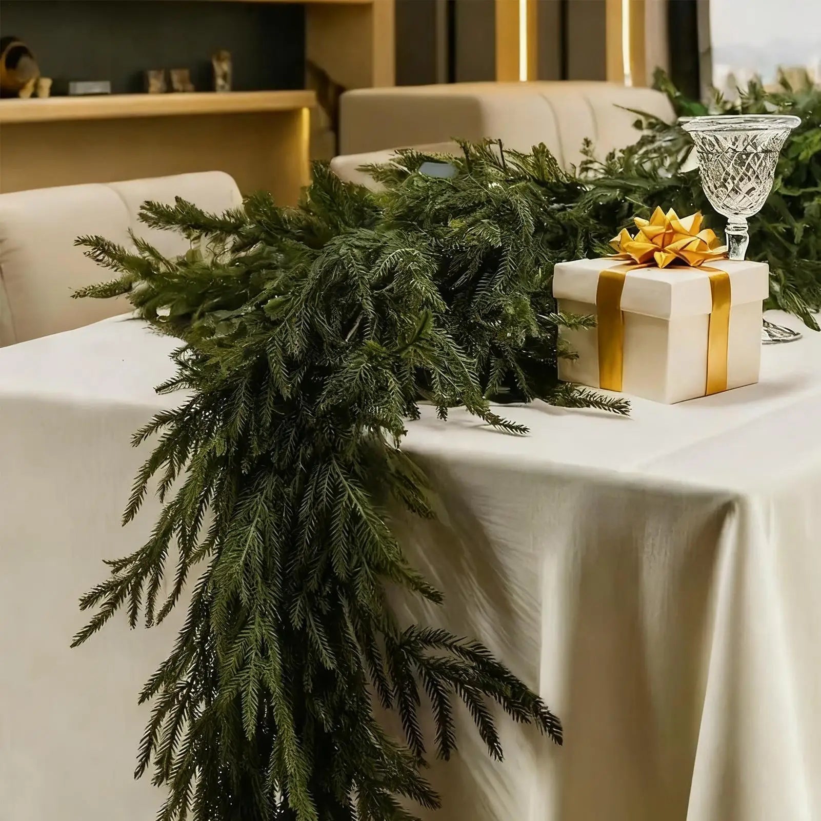Faux Cedar Garland Holiday Atmosphere Props Artificial Greenery Garland For Winter For Outdoor Indoor Porches Front Door Living
