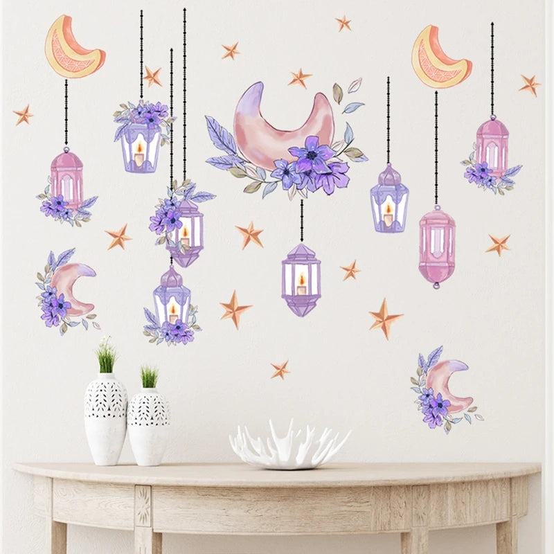 Eid Mubarak Wall Stickers Kareem Ramadan Decoration 2025 For Home Islamic Muslim Party Decor Mubarak Ramadan Window Sticker Gift