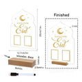 Reusable Ramadan Calendar Board Wooden Base Table Ornament Mubarak Eid Advent Day Suhoor Iftaar Countdown Gifts with Pen