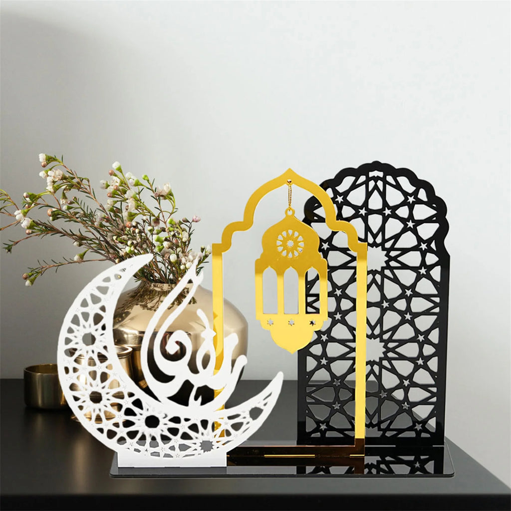 Eid Mubarak Hanging Lanterns Ramadan Decorations Star and Moon Table Centerpieces Islamic Festival Party Supplies
