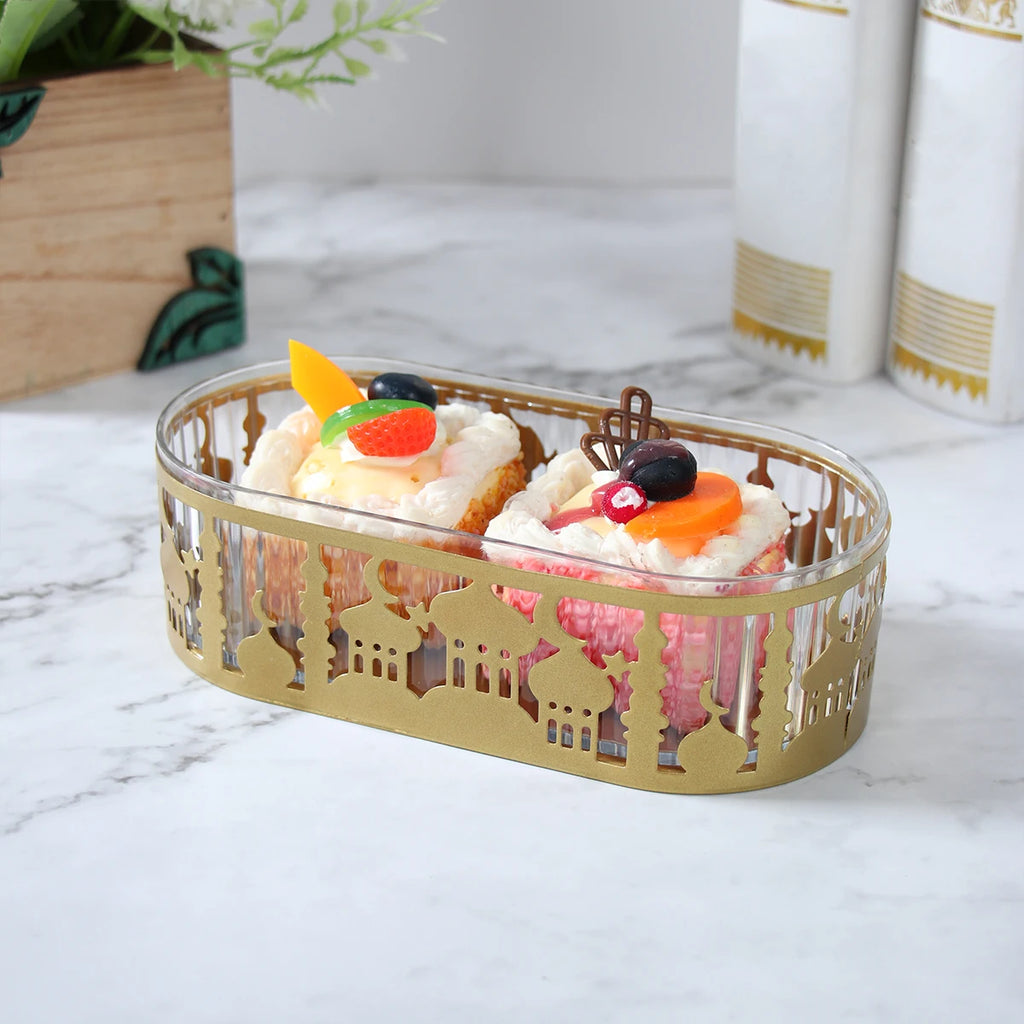 Eid Mubarak Candy Snack Jar Ramadan Kareem Decorations For Home 2025 Islamic Muslim Eid Al-Fitr Party Supplies Star Moon Tray