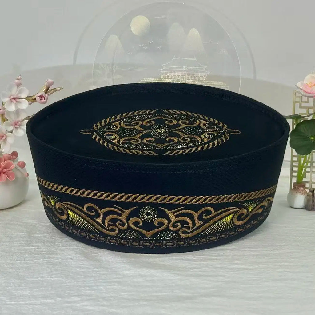 Muslim Caps For Men Clothing Tax Products Turkey Free Shipping Prayer Malaysian Boat Hat Kippa Islamic Kufi Topi Black 03625