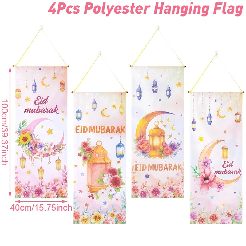 Ramadan Decoration Flag Hanging EID Mubarak Decor 2026 For Home Flag Hanging Ramadan Kareem Islamic Muslim Party Eid Gifts