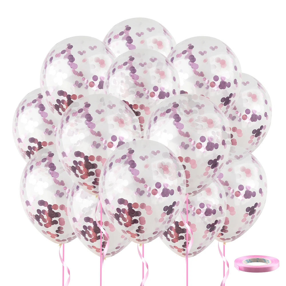 20pcs 12inch Confetti Metallic Metal Balloons Gold Blue Pink Latex Ballon Wedding Birthday Party Decoration Baby Shower Globos