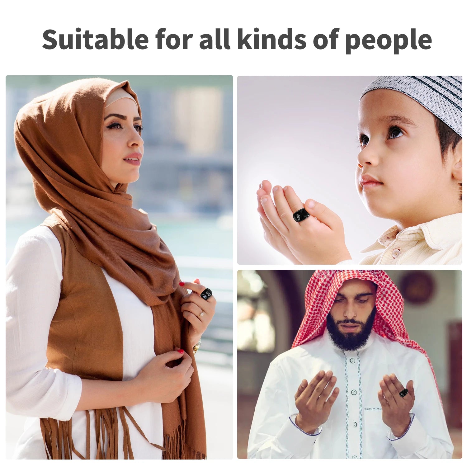 Muslim Gift Smart Electronic Counter Waterproof Tasbeeh Tasbih Zikr Ring Digital Tally Counter Interchangeable Rings