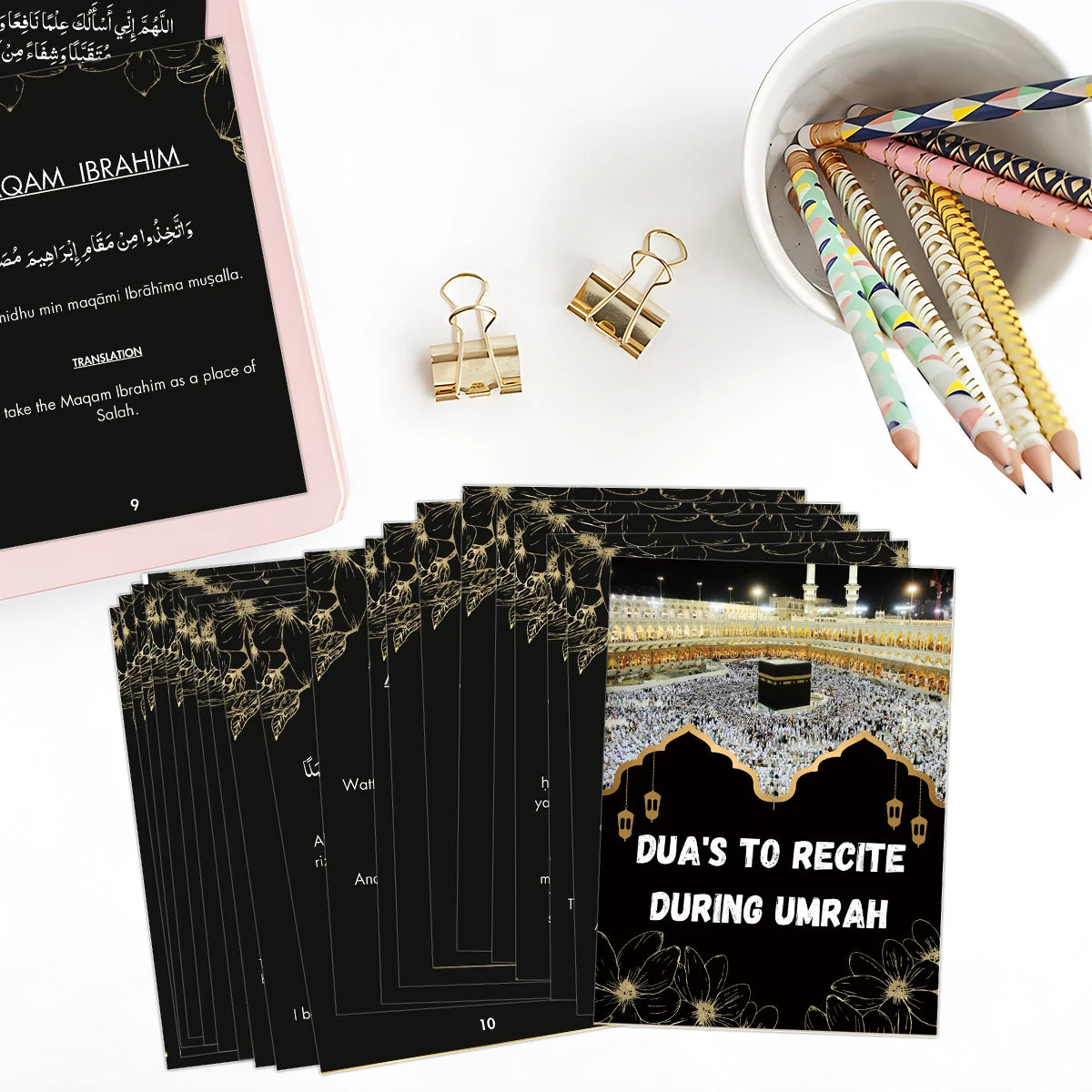 20pcs Umrah Dua Cards In Both Arabic And English For Islamic Muslim Prayer Recitation During Umrah Rituals,eid Religious Gifts