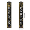 Ramadan Celebration Door Curtain with Eid Mubarak Garland Banner for Islamic Home Decoration Festival Party Supplies