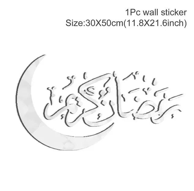 Eid Mubarak Window Stickers Kareem Ramadan Decoration 2025 For Home Islamic Muslim Party Decor Mubarak Ramadan Wall Sticker Gift