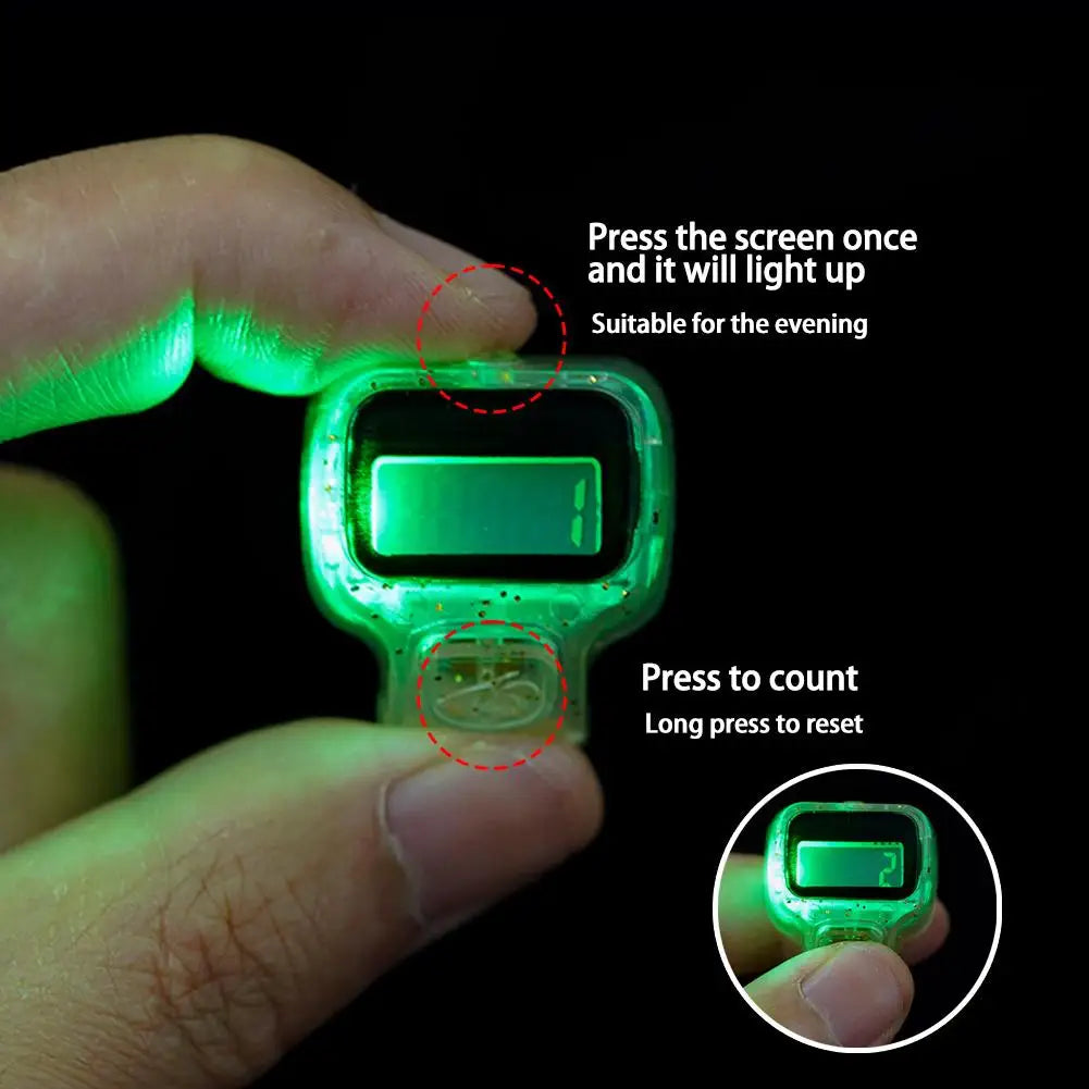 Finger Counter W/ Islamic Tasbih Digital LED Electronic Handheld Tally Counter, Finger Counter Resettable Clicker, Battery Included