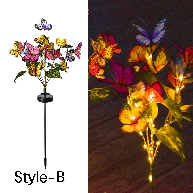 Ramadan Decorations 2026 Wedding Party Valentine's Day Camping LED Outdoor Garden Fairy Simulation Butterfly Solar Lawn Lamp