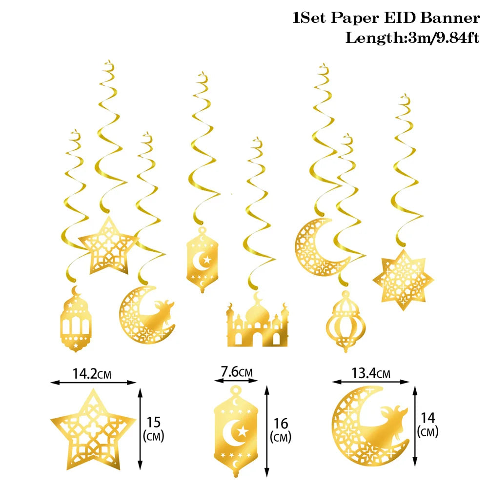 2024 Eid Mubarak Decor Banner Ramadan Mubarak Banner Kareem Ramadan Decoration for Home Islamic Muslim Party Decor Eid Al Adha