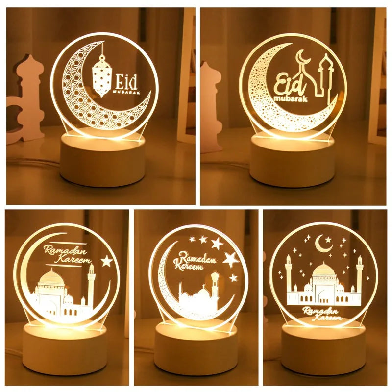 EID Night Light Mubarak Ramadan Decoration For Home 2025 Islamic Muslim Party Decor Ramadan Kareem Happy Eid Al Adha Ramadan
