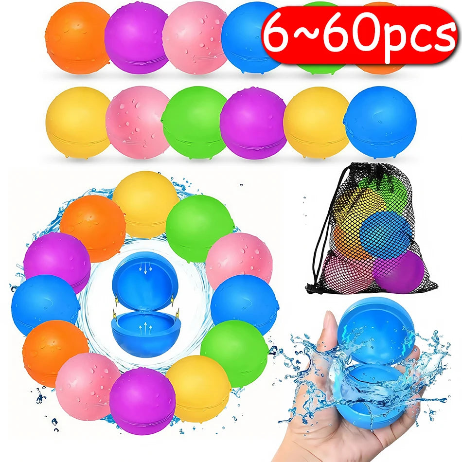 Reusable Water Balloons Toys Quick Fill Self Sealing Water Bomb for Summer Games Children's Adults Outdoor Activities Toy Gifts