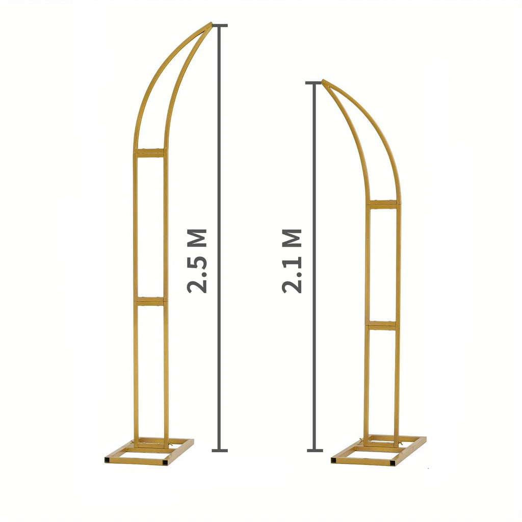 Ox Horn Floral Arch Stand Backdrop Heavy Duty Wedding Party Photo Booth Decor Adjustable Event Props Half Moon Curved Shelf
