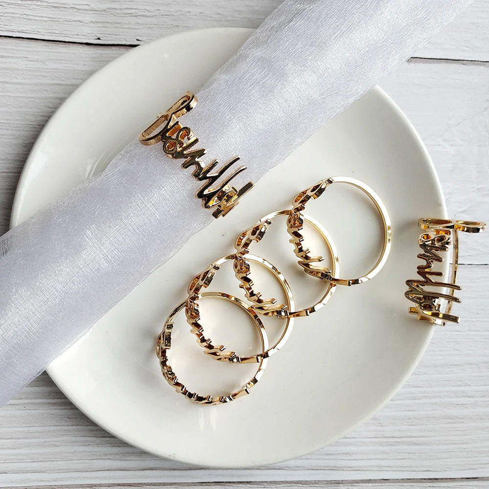 1/6Pcs Ramadan Napkin Rings Gold Bismillah Napkin Holder Ramadan Kareem Eid Mubarak Party Table Supplies Ramadan Decoration 2026