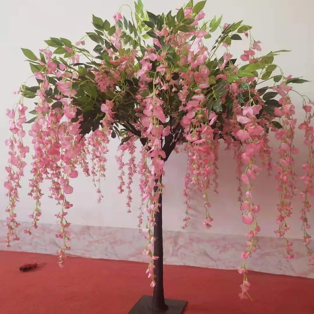 Sakura Artificial Flower Tree Weeping Willow Plants Suitable for Indoor Outdoor Home Wedding Party Garden Shopping Mall Decorati