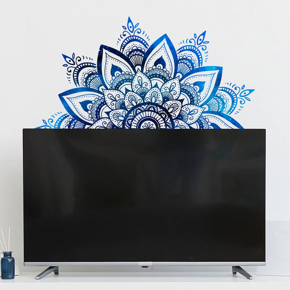 Mandala Lotus PVC Wall Sticker Eid Mubarak Lotus Flower Datura Zen Decorative Decals Sticker 30x90cm Home Wall Decoration