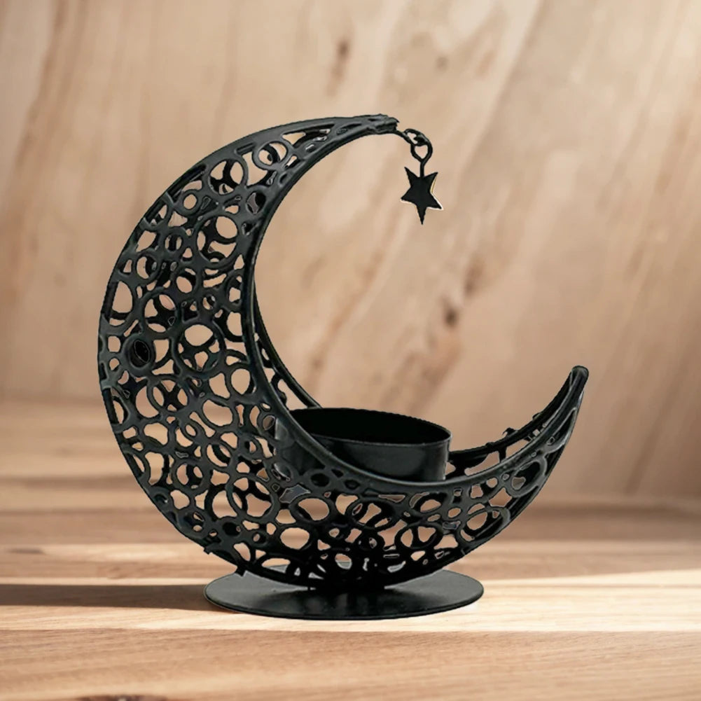 Eid Mubarak Candle Holder Moon Candle Holder Home Islamic Muslim Party Decor Ramadan Candlestick Holder Eid Mubarak Table Decor