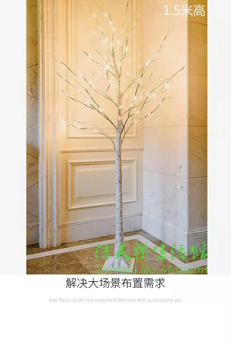 Outdoor waterproof birch tree luminous tree lanterns, background decoration ambient light scene arrangement, garden tree lights