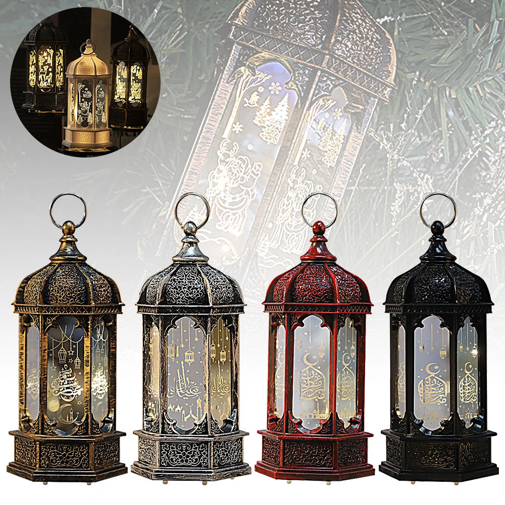 EID Mubarak Lantern LED Light Ornaments Eid Al-Fitr Aid Islamic Muslim Party Decor Supplies Ramadan Kareem Decoration for Home