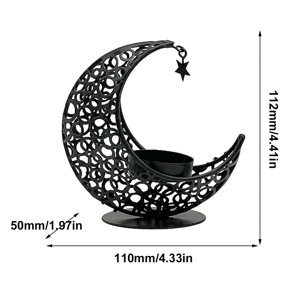 Eid Mubarak Candle Holder Moon Candle Holder Home Islamic Muslim Party Decor Ramadan Candlestick Holder Eid Mubarak Table Decor