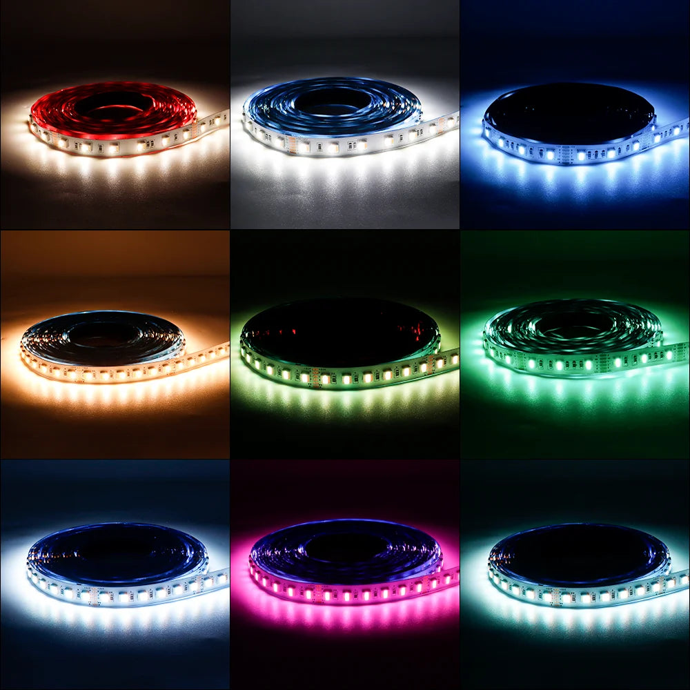 5m 5050 SMD RGBCCT 5 IN 1 LED Strip Light 60/96Leds/m RGB+CW/WW RGBWC Color Temperature High Brightness Lamp Tape DC12V/24V