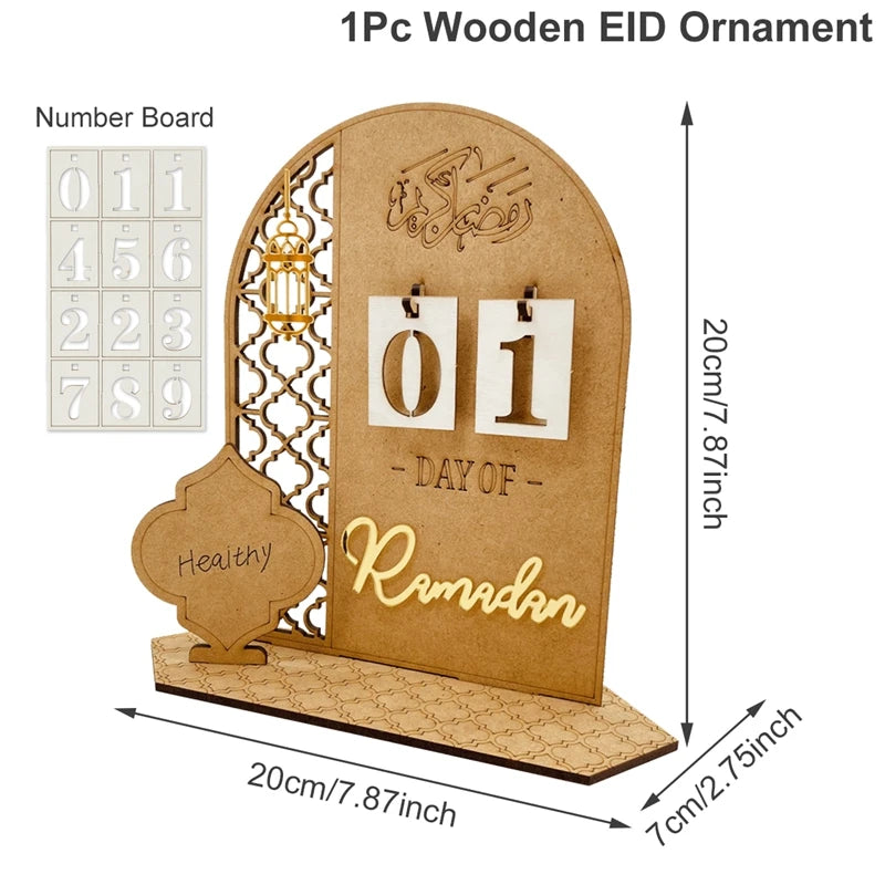 Acrylic Ramadan Countdown Calendar Ornaments Gifts Eid Mubarak Ramadan Decor For Home 2025 Kareem Islam Muslim Party Supplies