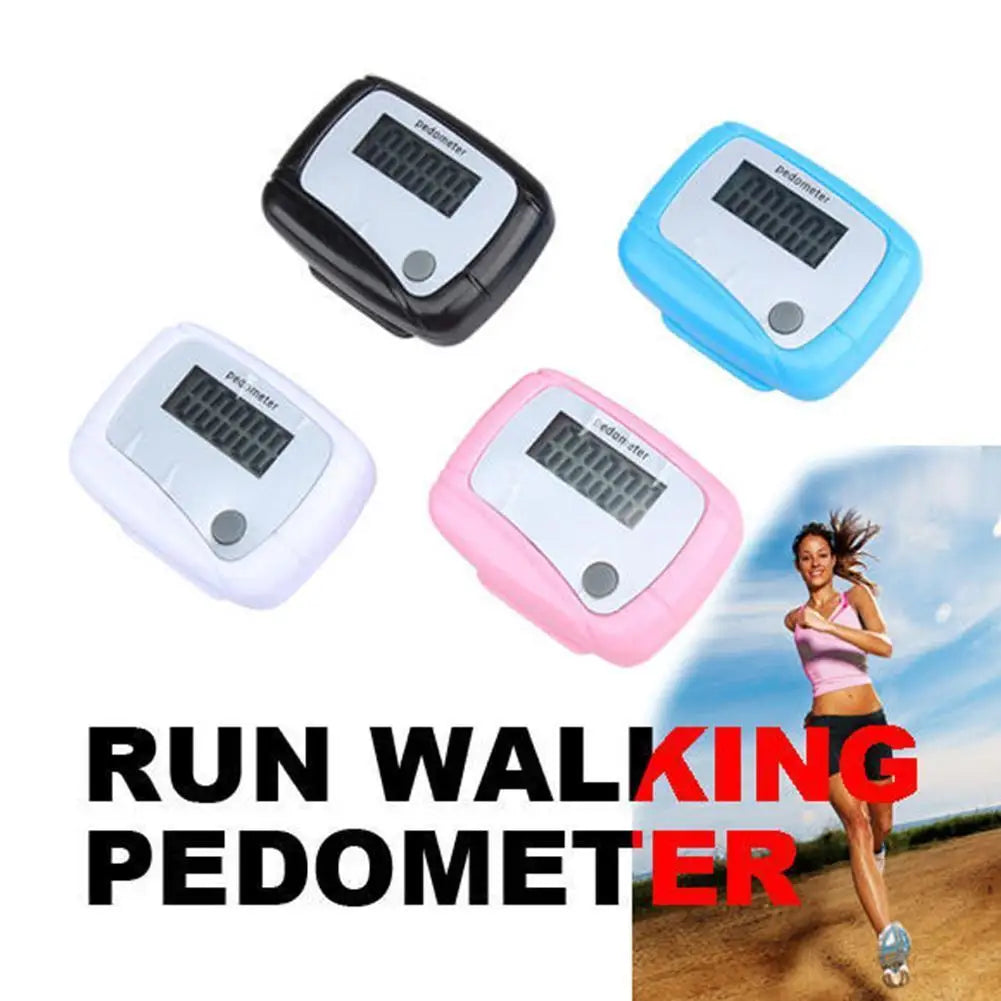 Healthy Sports LCD Pedometer – Step, Calorie & Distance Digital Counter, Pocket Clip
