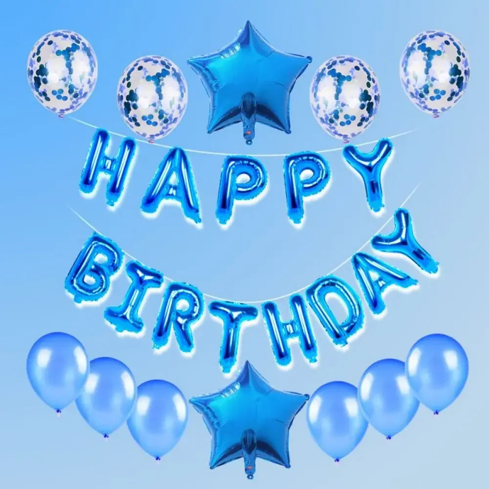 25pcs/set Happy Birthday Balloons Set Foil Letter Balloon Garland Bunting Banners Kids Birthday Party Babay Shower Decoration