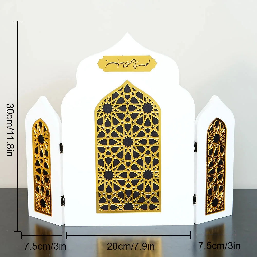 Umrah Arch Decoration Eastern Calendar Festival PVC Desktop Home Decor Calendar Stand 2026 Happy Days Of Ramadan Party DIY