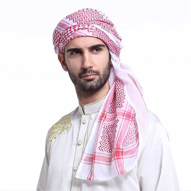 55x55 Inch Arab Shemagh Muslim Keffiyeh Head Wrap Scarf for Men Women Tactical Desert Scarf Neck Headwear, Aqel Rope