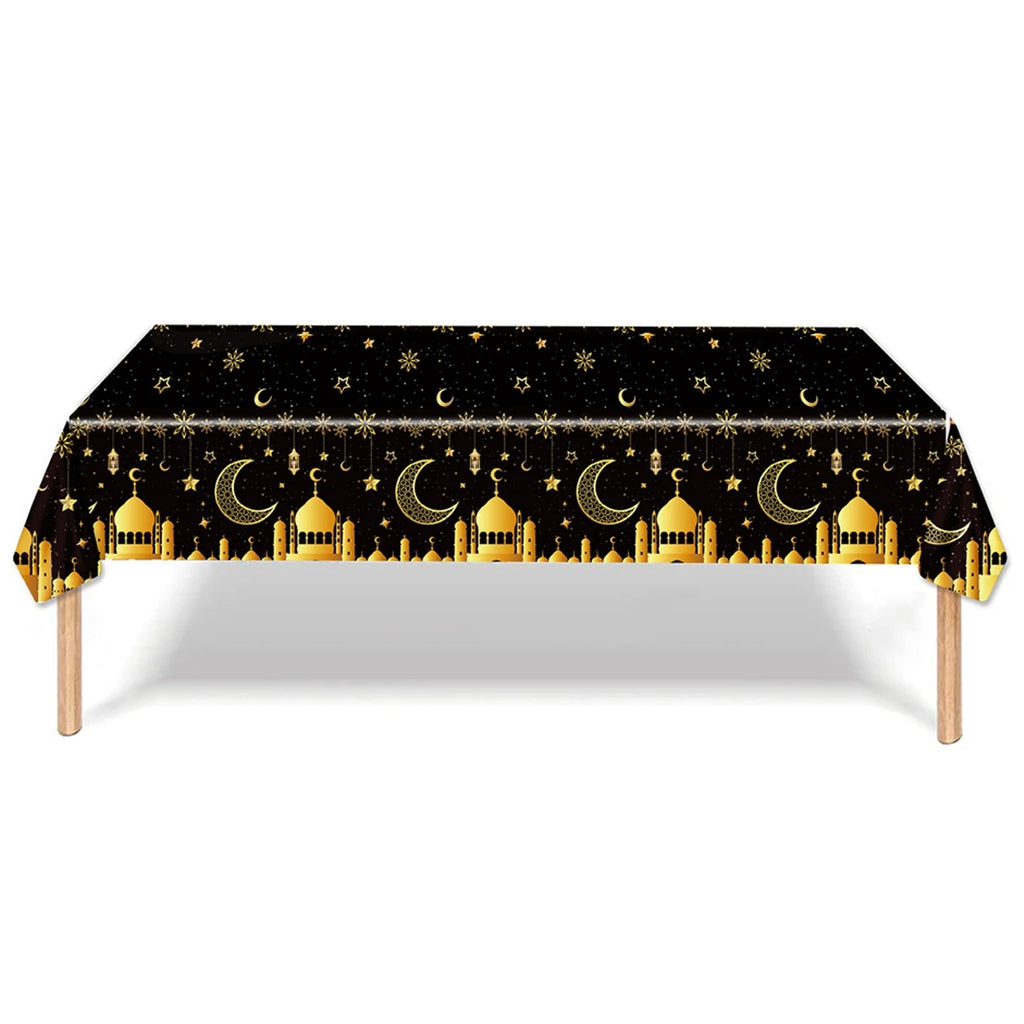 Eid Mubarak Tablecloths Ramadan Decoration 2025 for Home Islamic Muslim Party Decor Ramadan Kareem Tableware Eid Al Adha Gifts