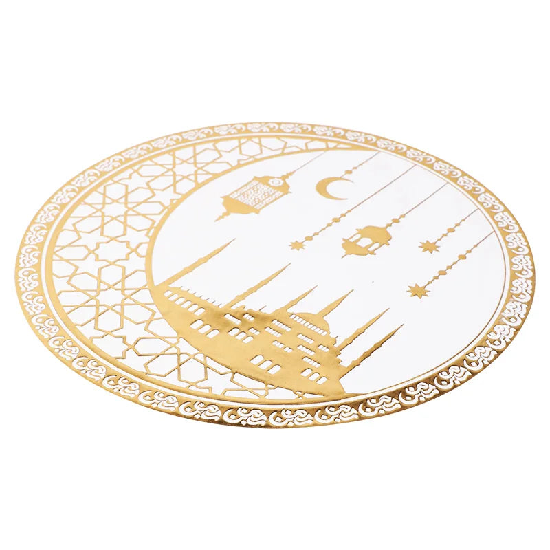 Ramadan Moon and Flower Patterns Table Festive Party Decorati, Suitable for Families, Hotels, Restaurants Eid Party Decor