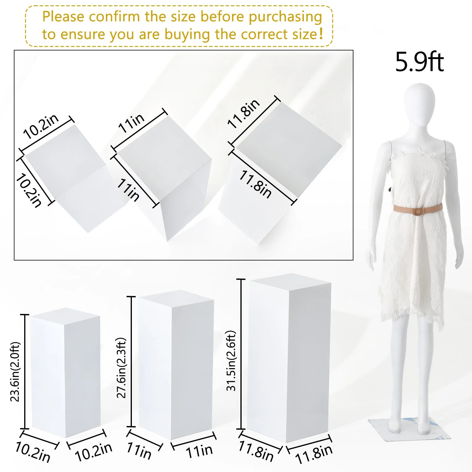 6PCS Metal Display Pedestal Stand for Birthday White Pedestal Stands Pillar for Wedding Dessert Table Display Stand Column Decor