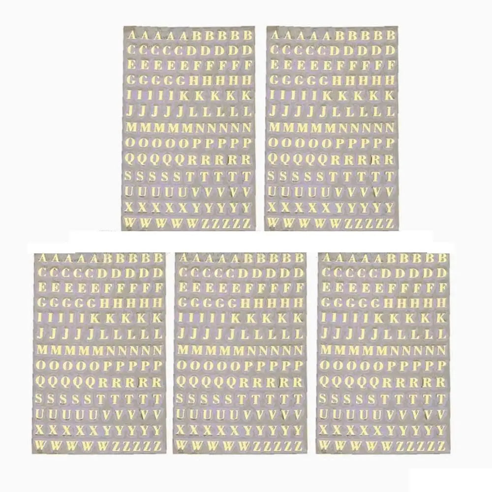 decoration Epoxy Resin Filler English Letters Gold&silver Number Sticker Epoxy filling sticker Labels Stickers Alphabet Sticker