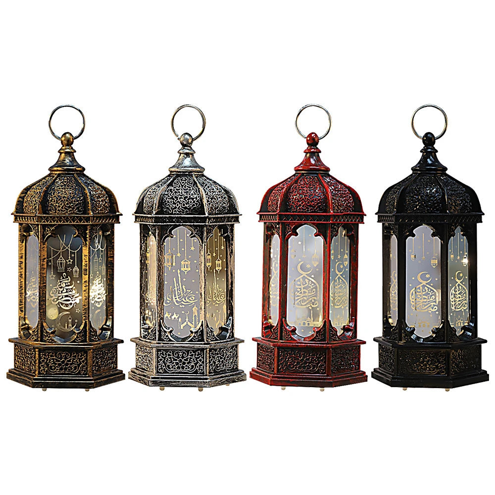 EID Mubarak Lantern LED Light Ornaments Eid Al-Fitr Aid Islamic Muslim Party Decor Supplies Ramadan Kareem Decoration for Home