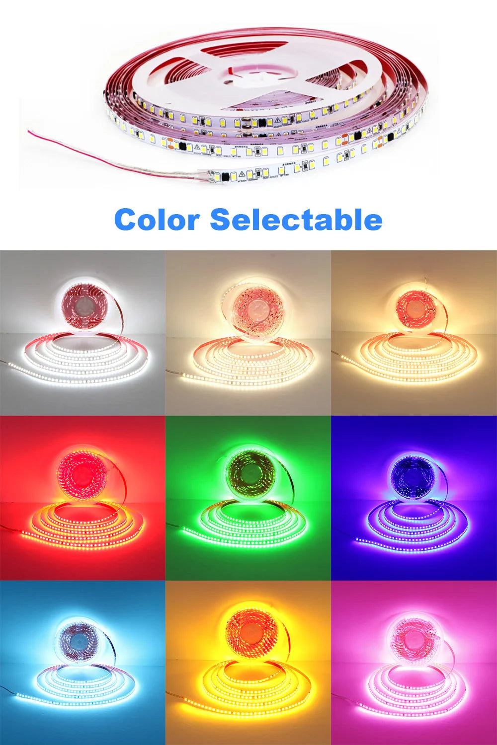 110V 220V LED Strip 2835 120LEDs/m Home Lamp Strip Red Ice Blue Green Yellow Pink 120V 230V Flexible Cuttable 20M Soft Light Bar