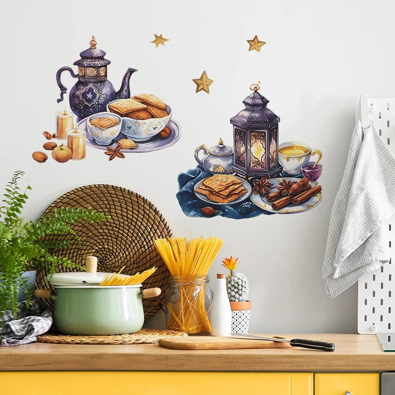 Ramadan Wall Stickers Ramadan Decorations 2026 Window Decals Vintage PVC Wall Decor Decal For Home Holiday Parties