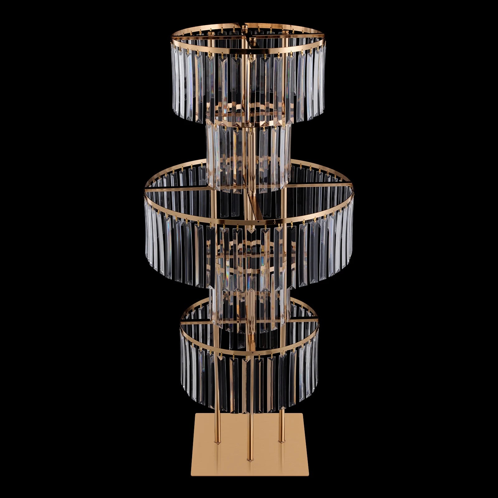 Gold 5 Tier Wedding Crystal Flower Rack Centerpieces Flower Stand Wedding Party Backdrop Stand Freestanding Floral Holder
