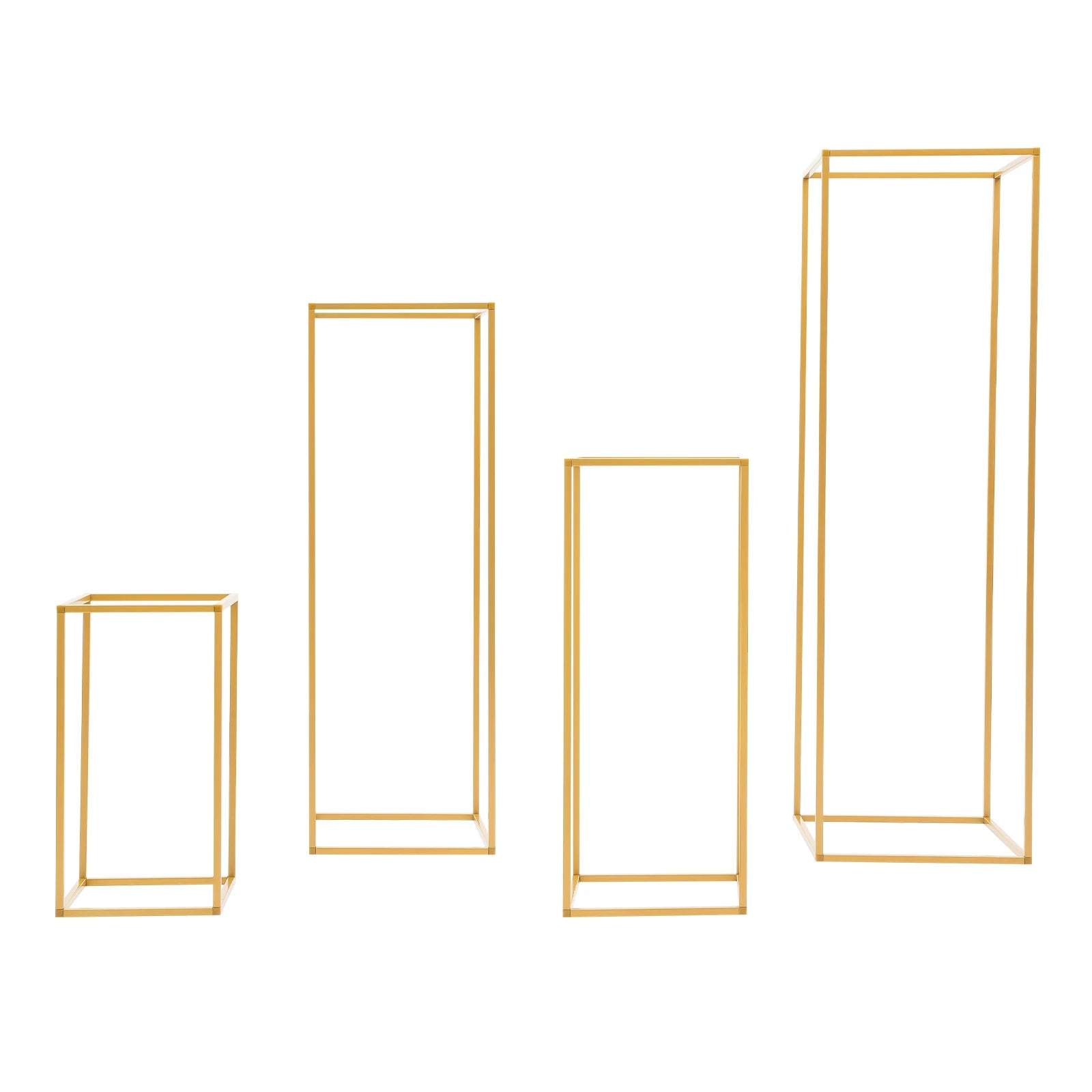 4 Different Height Wedding Flower Stand Metal Floor Geometric Vase Set Wedding Centerpieces For Table Tall Decorations For Party