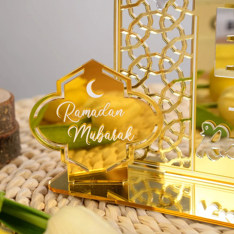 Acrylic Ramadan Countdown Calendar Gifts Day of Ramadan Calendar with Replacing Number 2026 Eid Mubarak Home Decoration Ornament